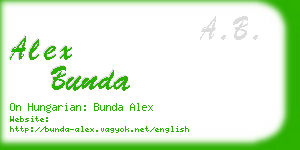 alex bunda business card